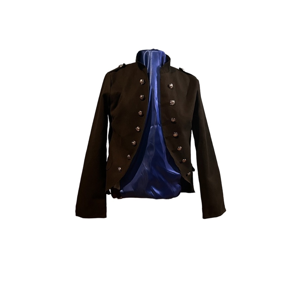 Black Collar Button-Accent Jacket - Women